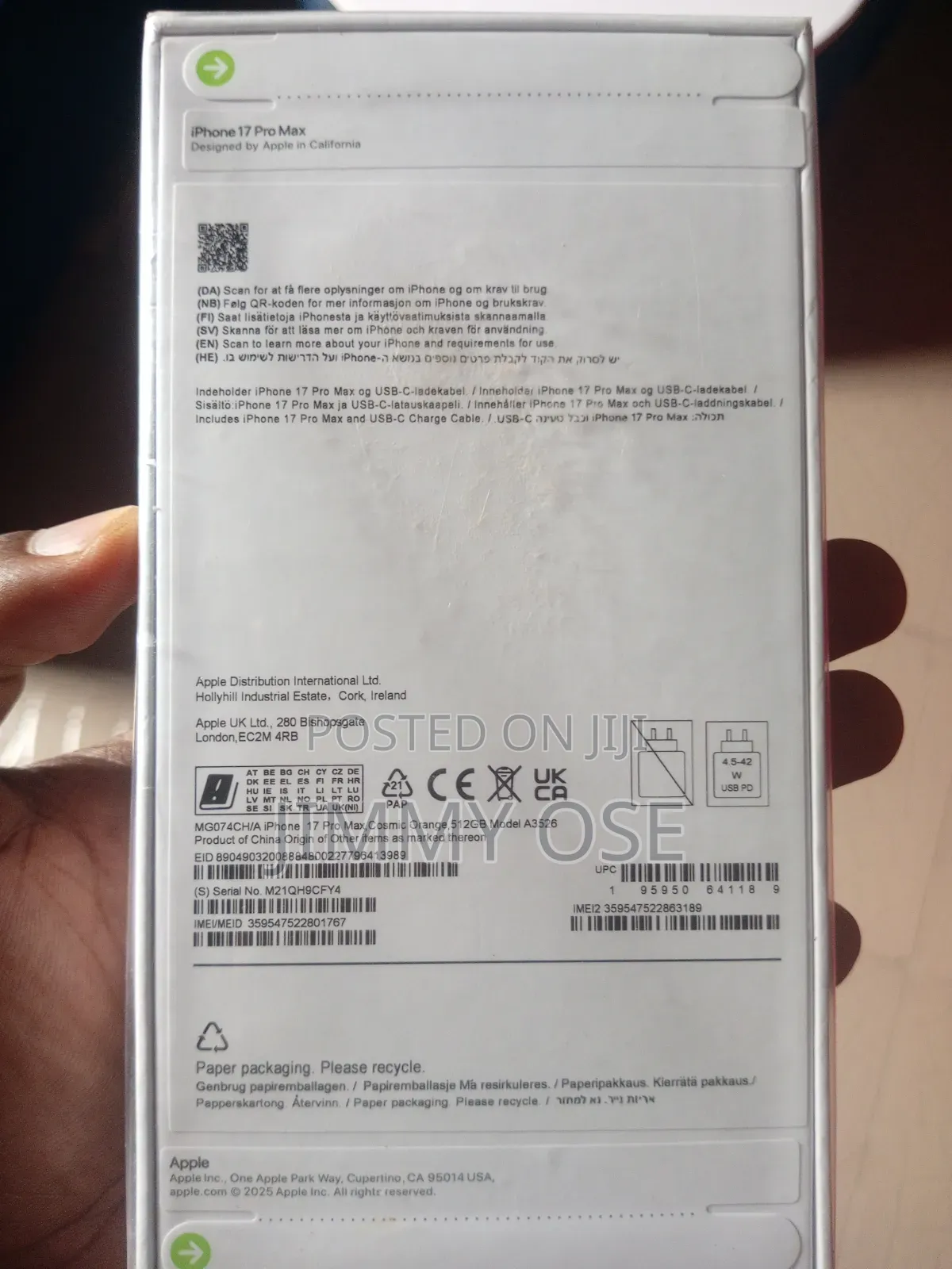 New Apple iPhone 17 Pro Max 512 GB Orange
