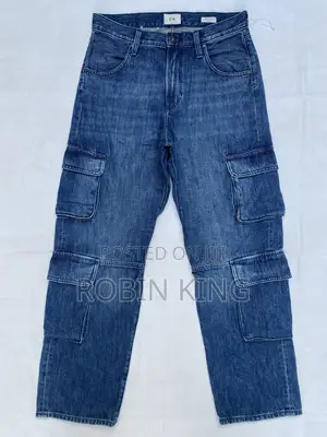 CANDA Blue Combat Cargo Denim Jeans Trousers Size W30 L42