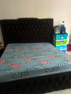 6 by 6 Bedframe and Mattress With Ottoman and Side Drawer