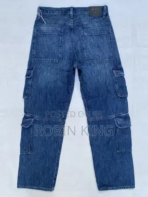 CANDA Blue Combat Cargo Denim Jeans Trousers Size W30 L42