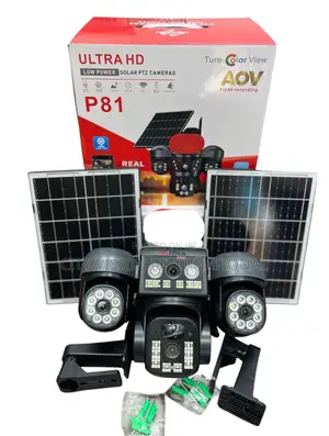 4-Lens Solar PTZ Outdoor Security Camera