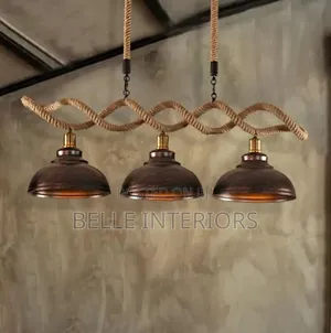 Vintage American 3head Hemp Chandelier