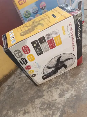 Brand New 18" Rechargeable Century Wall Mounted Fan With Tilt Neck