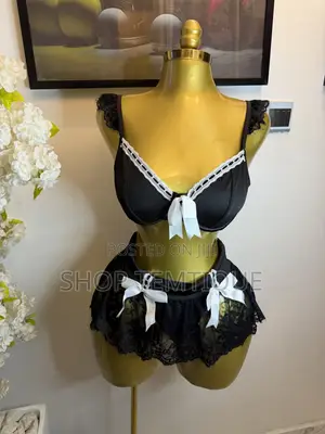 Black Lace Bow Lingerie Set
