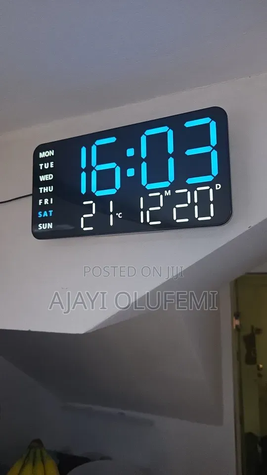 Digital Alarm / Temperature Wall Clock