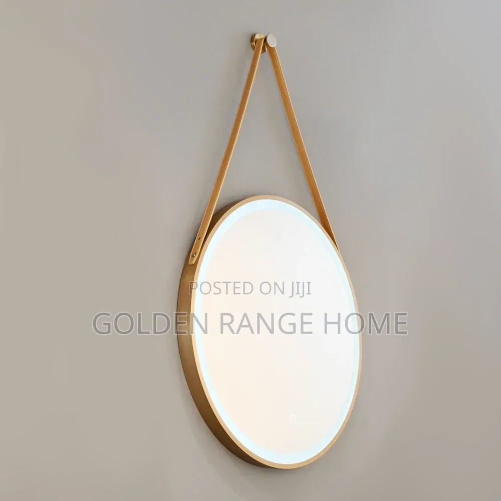 Gold Flame Belt Mirror With LED Lights