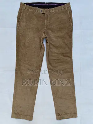 HILTL Men Brown Cotton Corduroy Suit Pants Trousers Size W40 L45