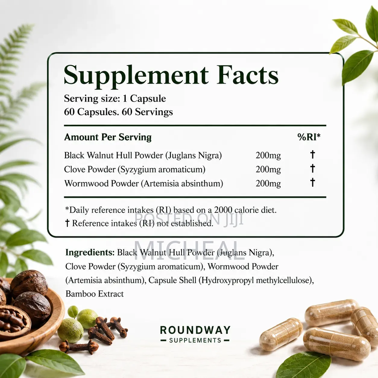 Wormwood, Black Walnut & Cloves Capsules Highstrength
