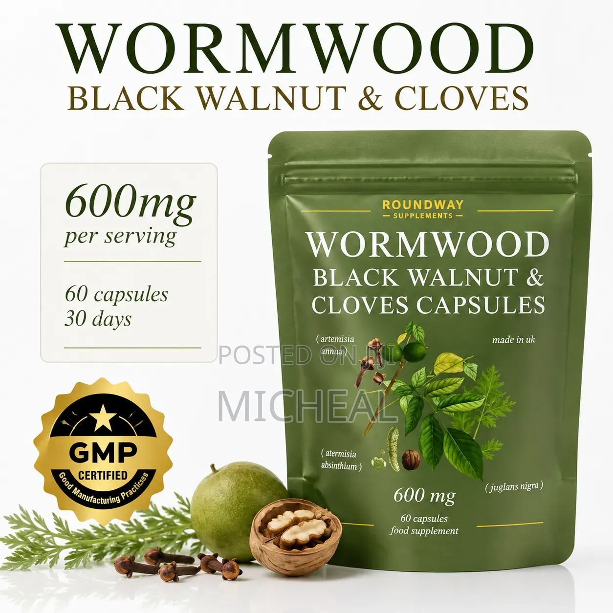 Wormwood, Black Walnut & Cloves Capsules Highstrength