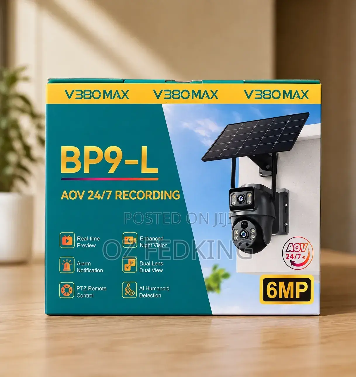 V380max Double Lens Solar Camera