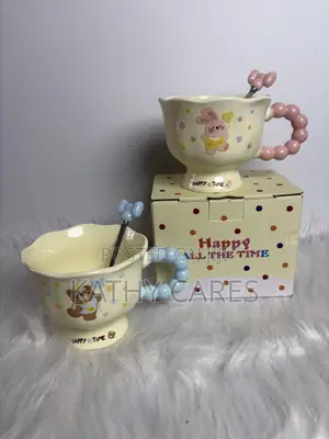 Aesthetic Ceramic Coffee Mug With Spoon