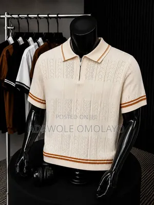 Men’s Knitted Collar Polo Shirt