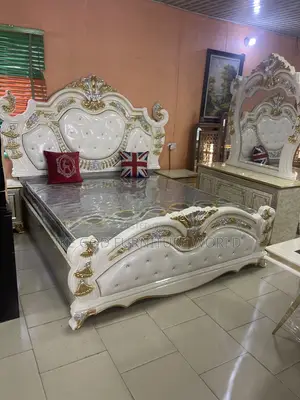 6by7 Imported Turkish Royal Bed With Dressing Mirror and Side Drawers