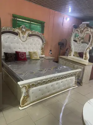 6by7 Imported Turkish Royal Bed With Dressing Mirror and Side Drawers