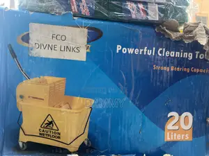 Yellow Plastic Industrial Mop Bucket