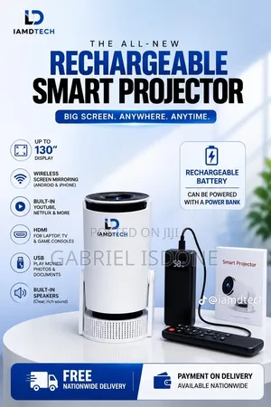 Rechargeable Mini Smart Projector HY300 Pro Max Built-in Battery