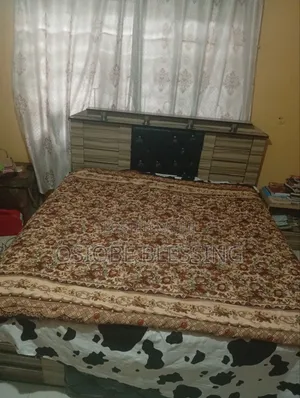 6 by 6 Mattress,Bed Frame and Side Drawer for Sale