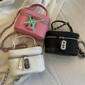 Mini  Vanity Cube  Bag With Chain Strip