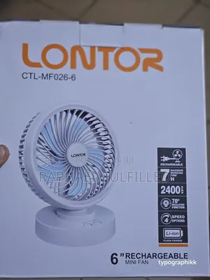 Lontor 6 Inches Rechargeable Rotating Table Fan