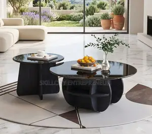 2-in-1 Nordic Glass Center Table Set