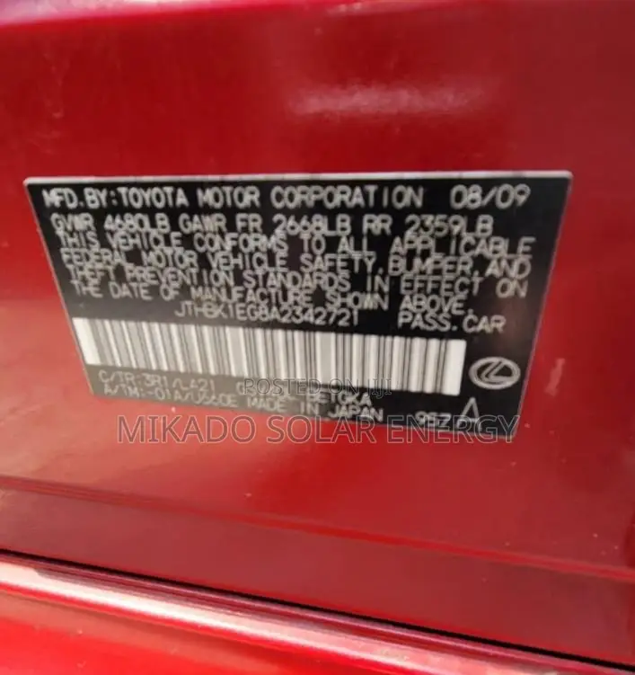 Lexus ES 350 2010 Red