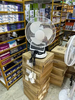 12 Inches Solar Rechargeable Fan With 2 Bulb & Pannel