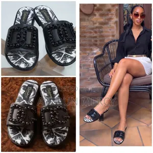 Beaded Flat Slippers