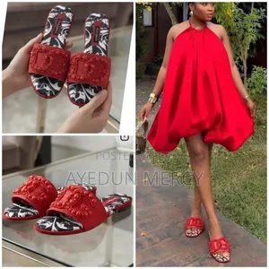 Beaded Flat Slippers