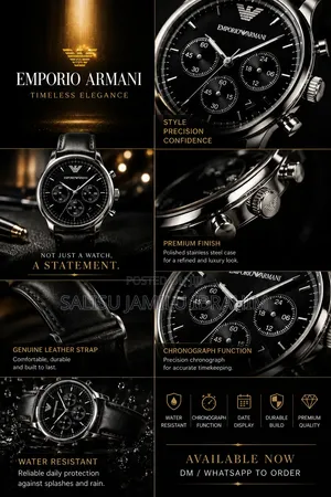 Emporio Armani Men's Chronograph Watch – Second Hand
