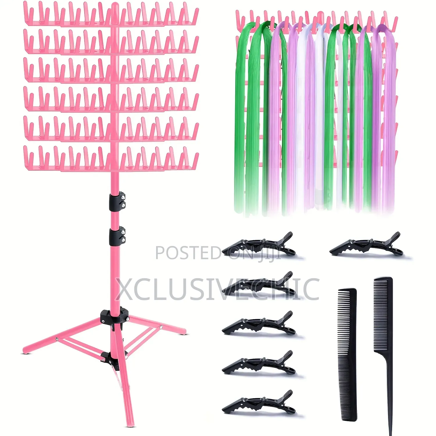 Attachment Stand Comes With Combs and Hair Clip
