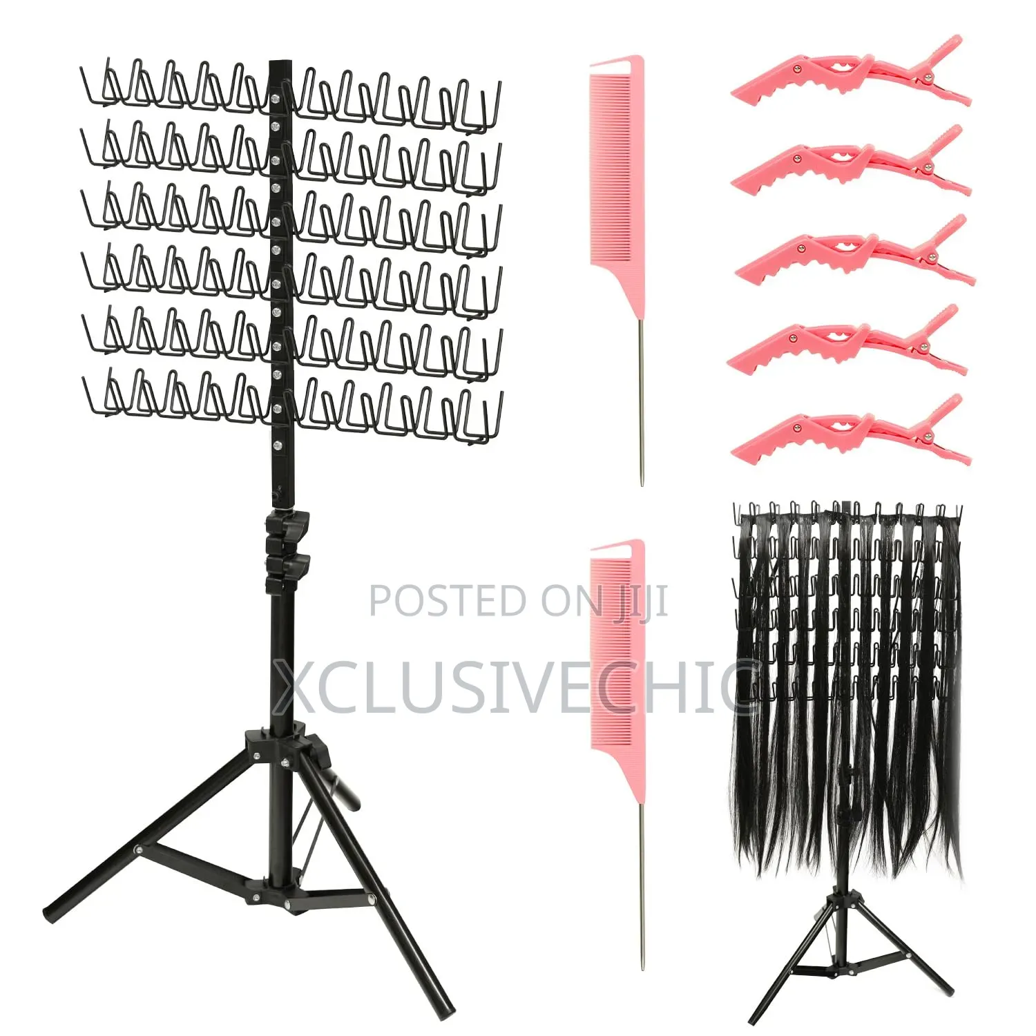 Attachment Stand Comes With Combs and Hair Clip