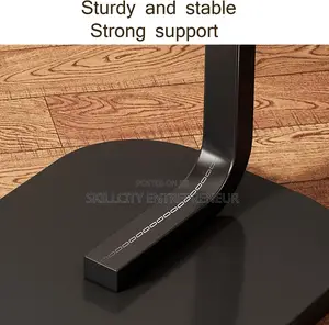 C-Shaped Compact Sofa Side End Table With an Oval Top