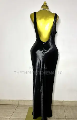 Black Satin Maxi Size 18