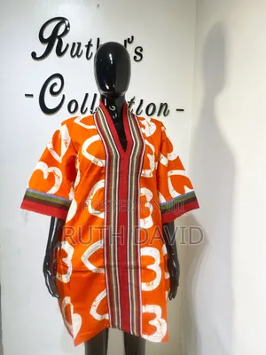 Ankara Shift Dress With Aso-Oke