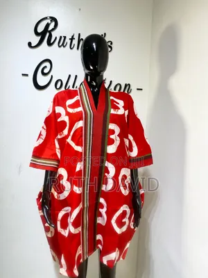 Ankara Shift Dress With Aso-Oke Design