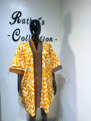 Cotton Ankara Shift Dress With Aso-Oke Design
