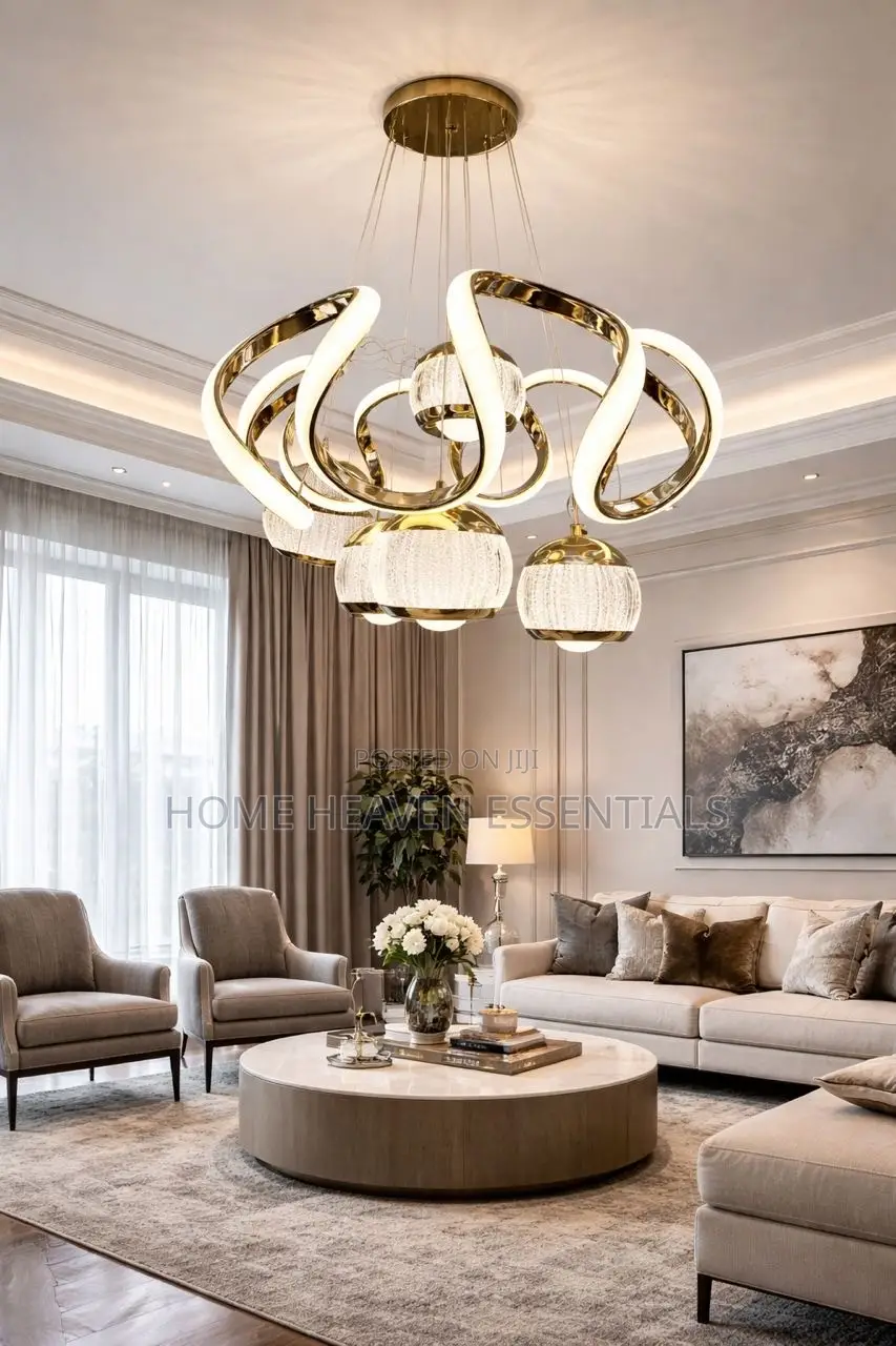 Golden Ball Study Room Led Chandelier Creative