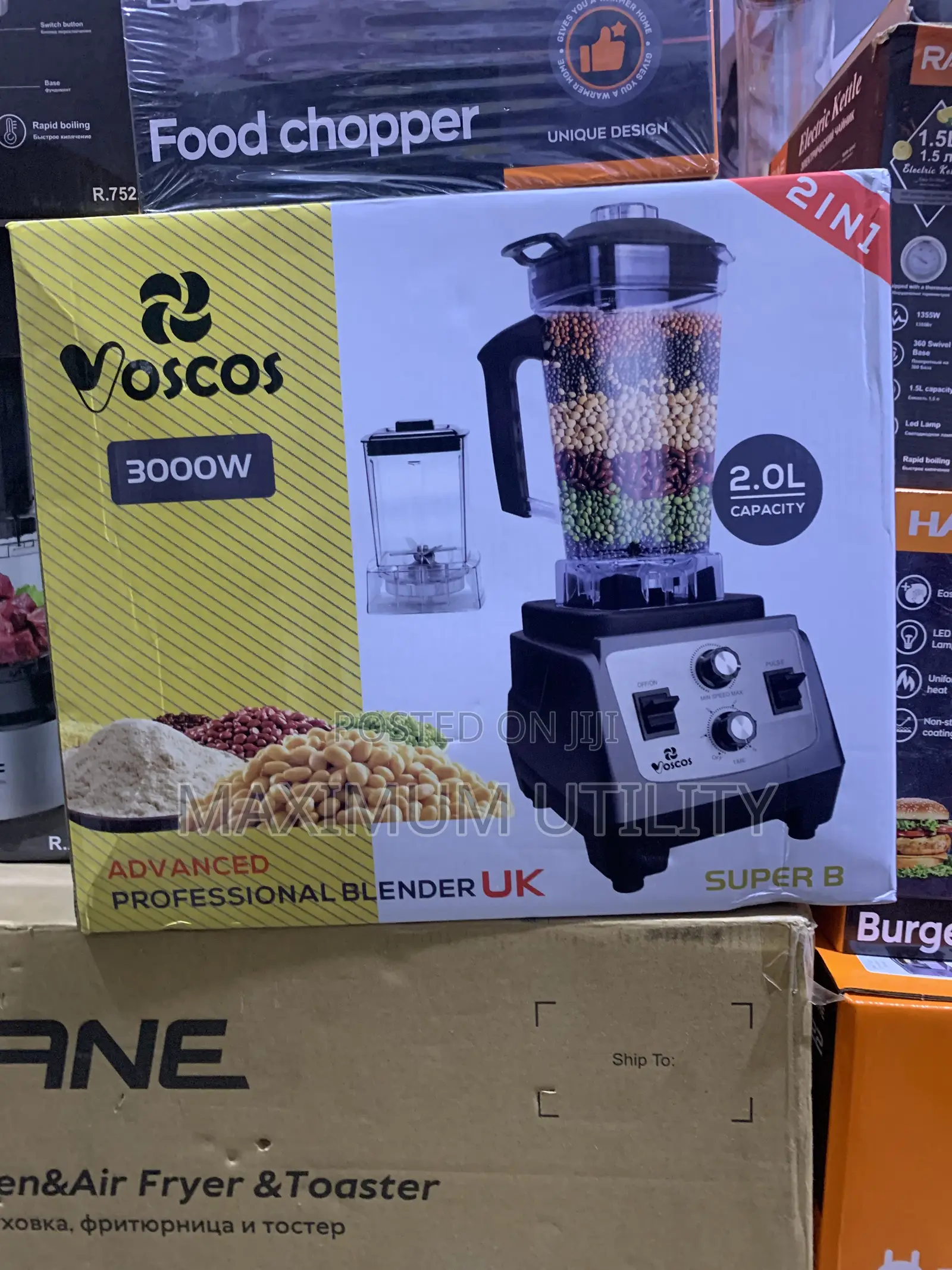 Voscos 2 Liters 3000 Watts Heavy Duty Double Jar Blender