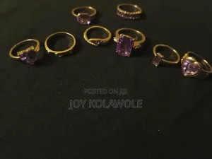 Trendy Knuckle Rings - Gold With Purple  Stone Color