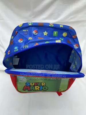 SUPER MARIO Kids Blue Backpack Bag Size Medium Age 3+