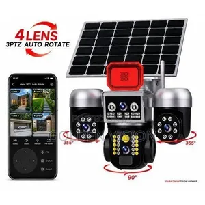 Intelligent Solar PTZ Camera 4lens 3ptz Rotating T44 Biglens Alarm PTZ