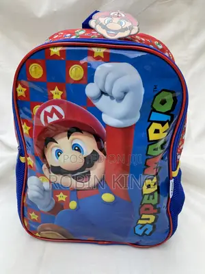 SUPER MARIO Kids Red Backpack Bag Size Medium Age 3+
