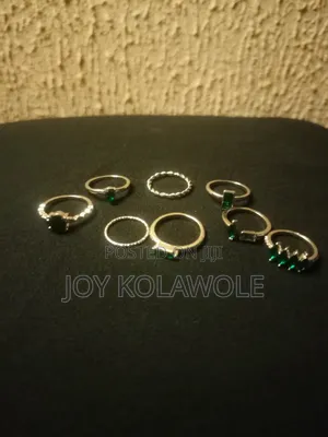 Trendy Knuckle Rings - Silver, Emerald Stone Color