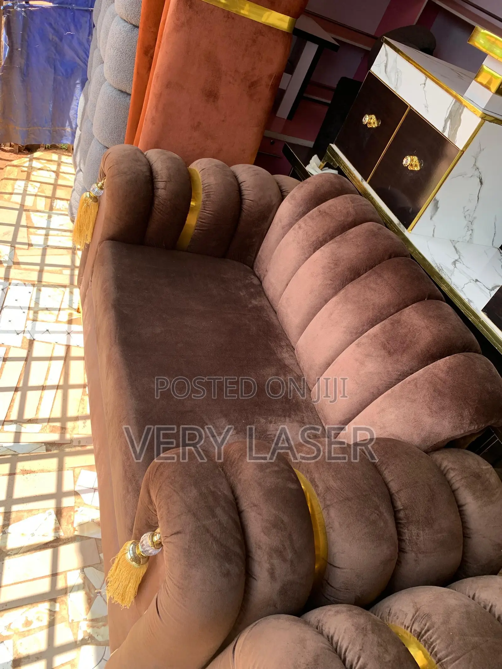 Brown Velvet Sofa
