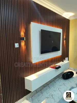 Brown Fluted TV Media Console
