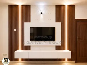 Brown Fluted TV Media Console