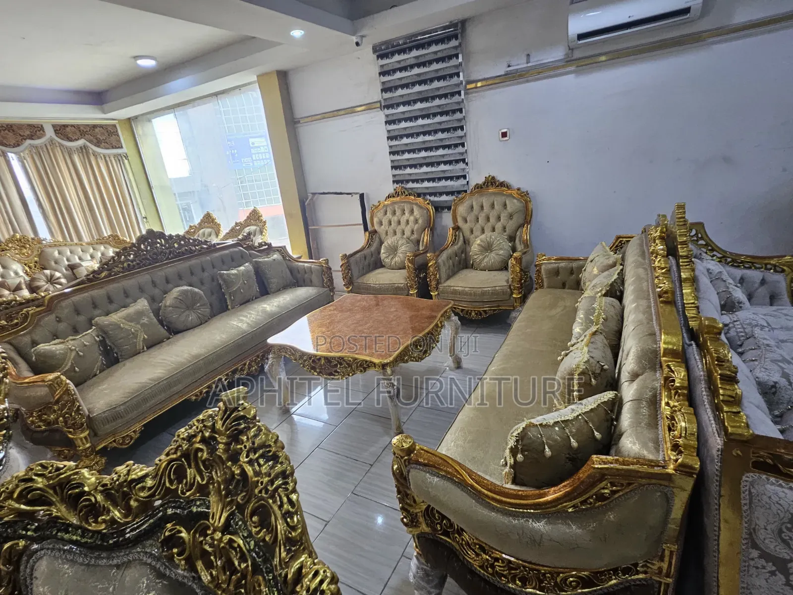Golden Fabric Sofa