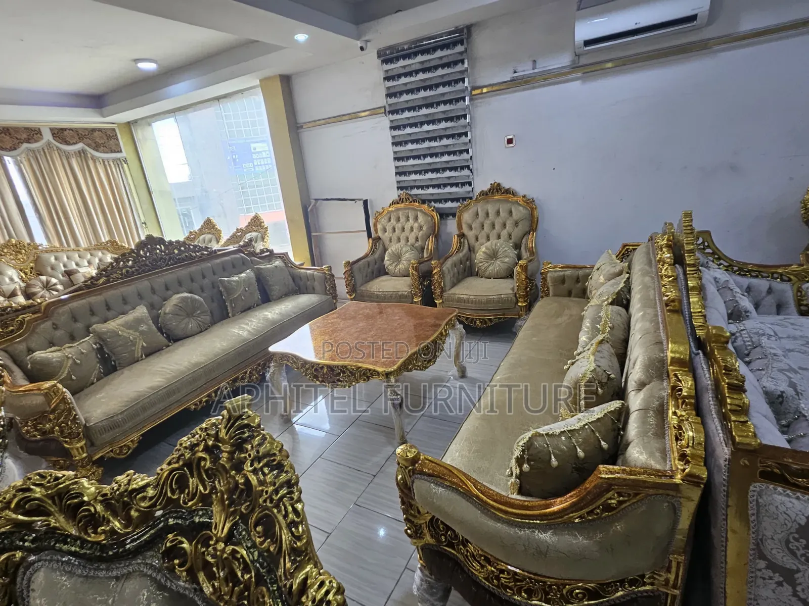 Golden Fabric Sofa