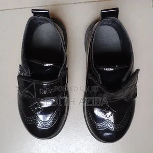 A Patent Black School Shoe for Toddler Boys