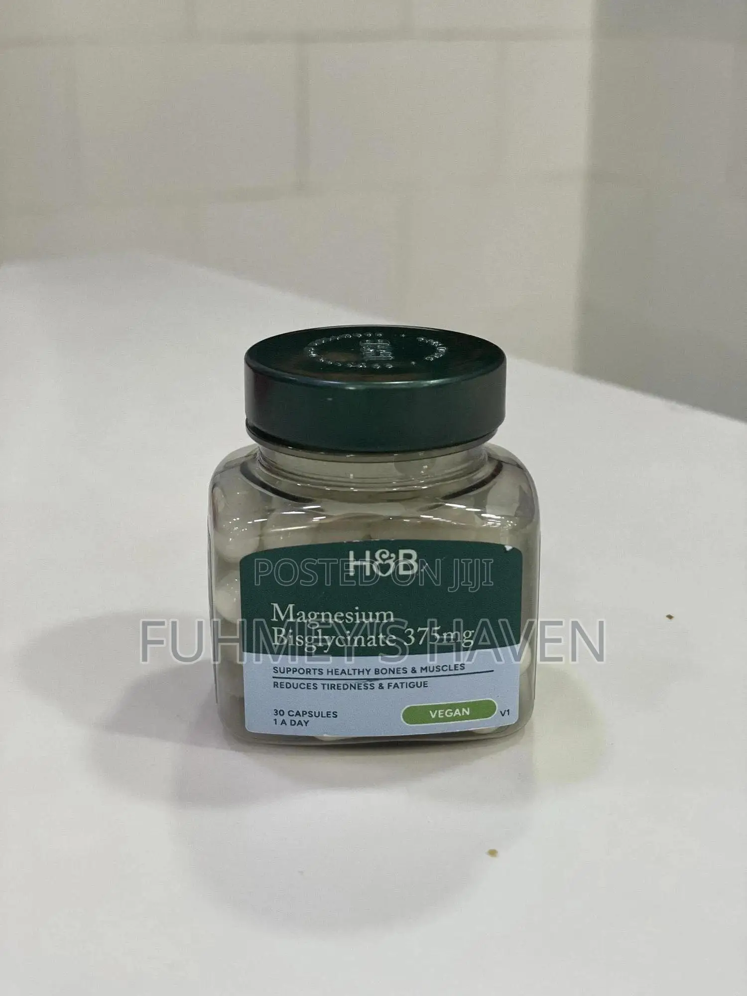 Original H&B Magnesium Bisglycinate 375mg (30 Capsules) – Imported UK